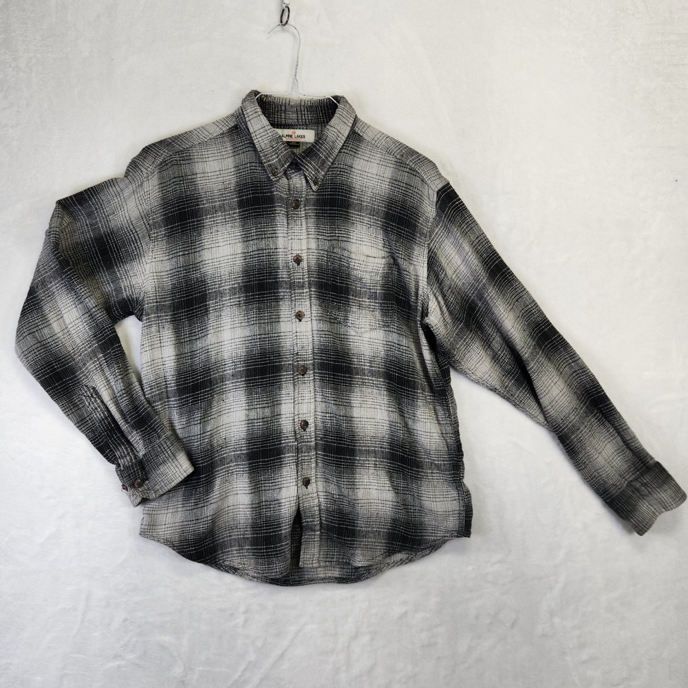 Alpine Lakes Men's Flannel Shirt Plaid Long Sleeve Button Up‎ Size Large